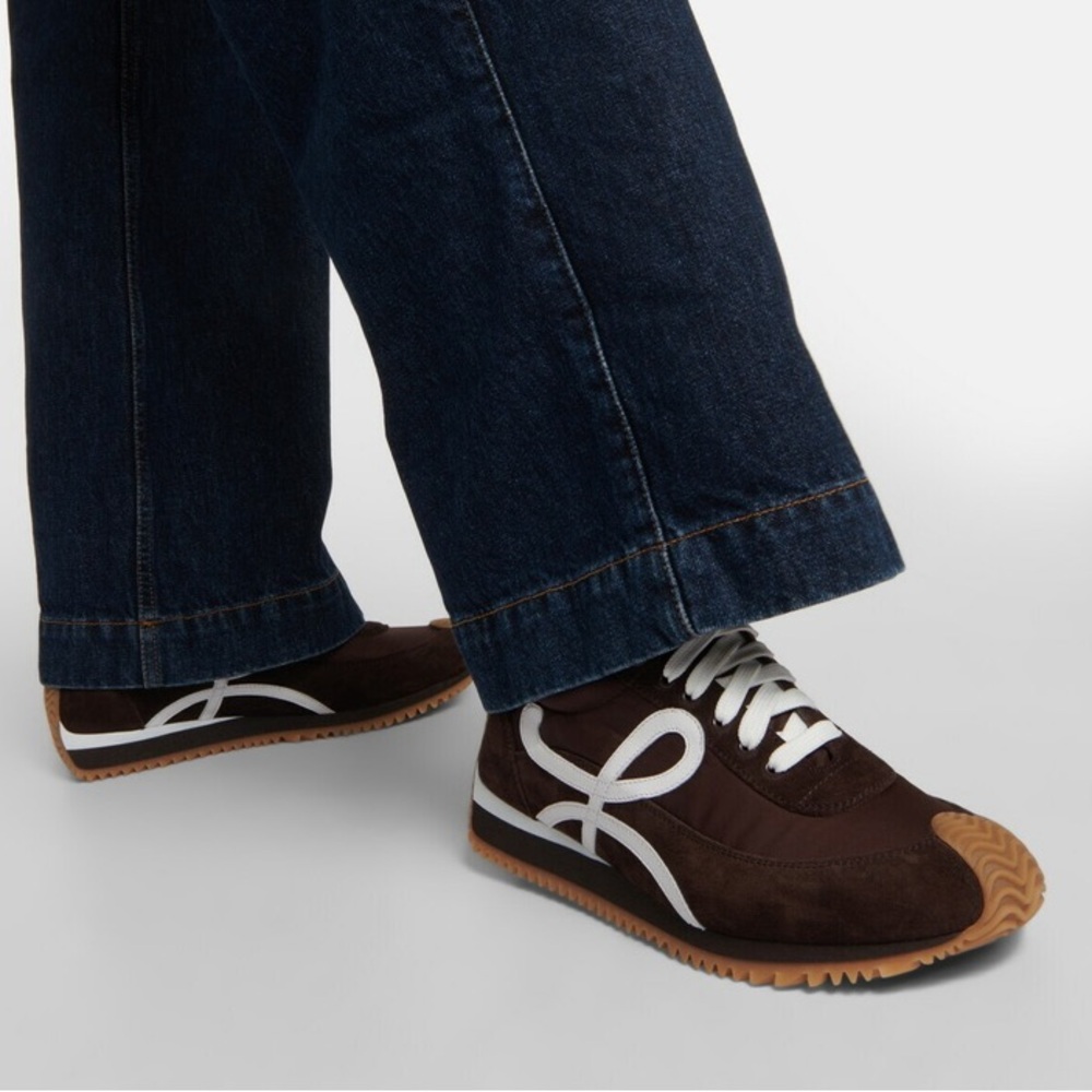 Loewe Flow Runner Nylon and Suede Sneakers in Chocolate Brown ‘Shitake Mushroom’ - Picture 6 of 16